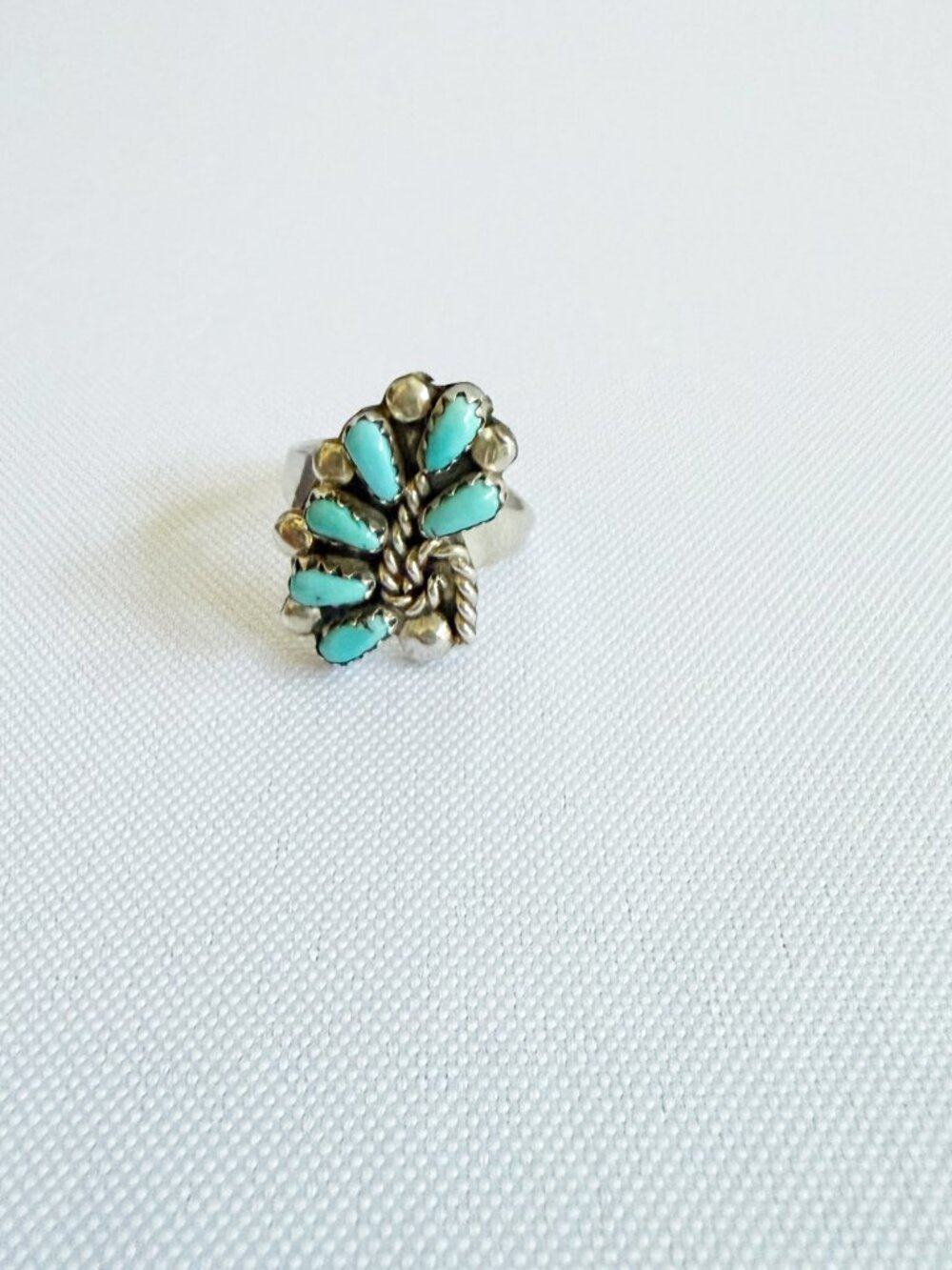 Sterling Silver Turquoise Ring Size 6 - Picture 3 of 7